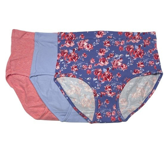 Jockey~Set of 3~Cotton Stretch Brief Panties~Size 7~Floral Spell~A699112 13500