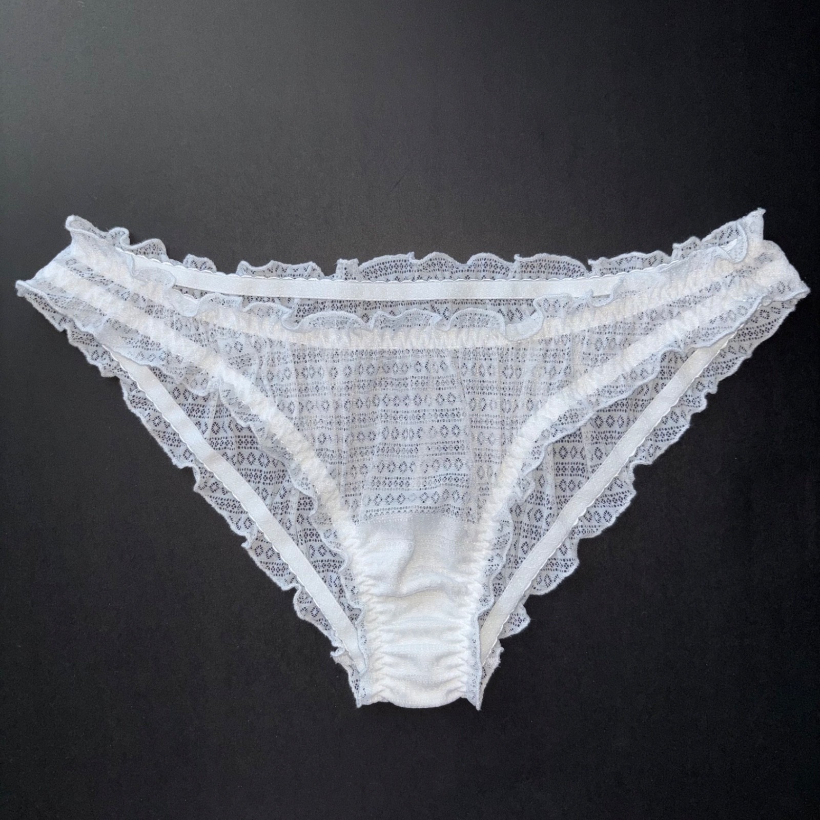 RUFFLE Panties BLOOMER White RETRO Lingerie HANDMADE Sissy UNDERWEAR XS S