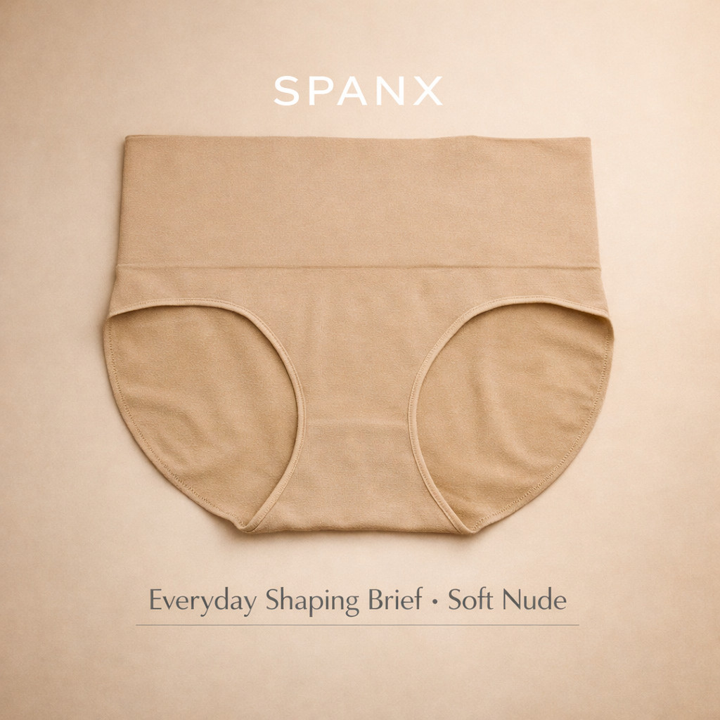 Spanx Everyday High‑Waisted Shaping Brief Soft Nude XL