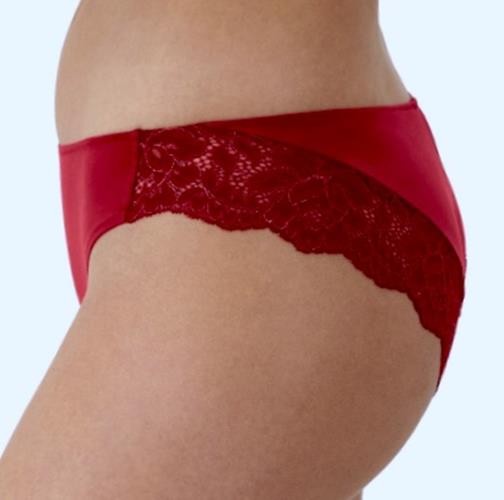 MAIDENFORM Comfort Devotion Red Rose Gold Lace Back Tanga Panty Womens M 6 XL 8