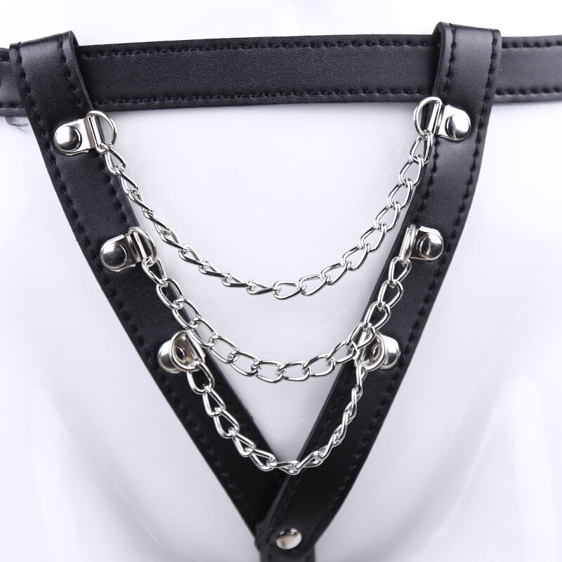 Women’s Punk Waist Belt Body Chain Faux Leather Harness Adjustable briefs