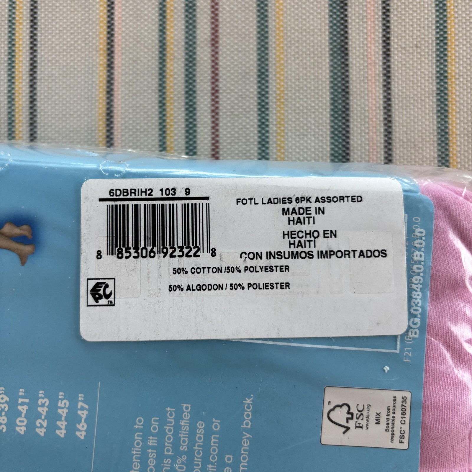Fruit of the Loom Briefs Womens 2XL 6 Pack Heather Assorted Colors Cotton Blend