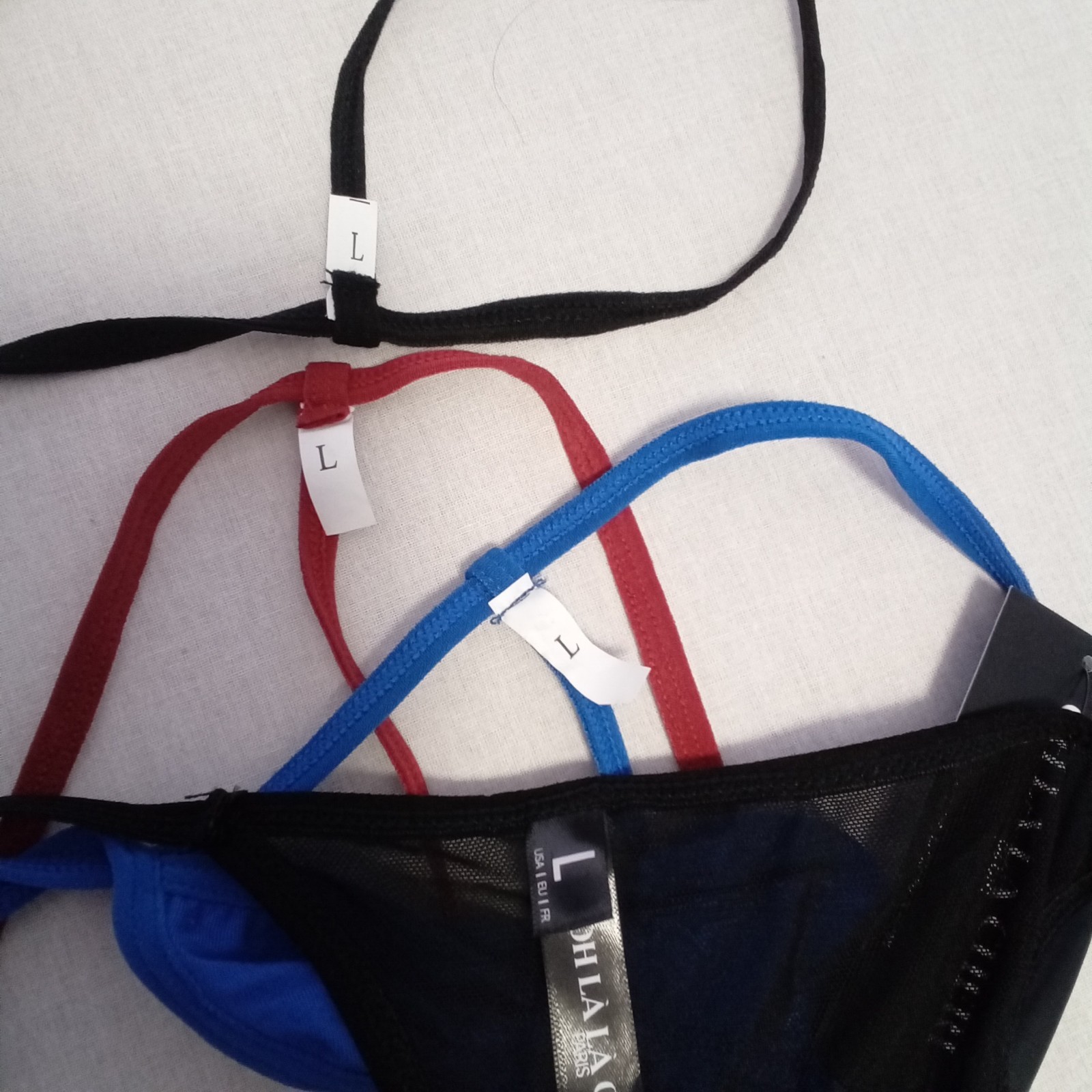 Lot of 4 Panties Thongs G-String T Back Sexy Stripper Exotic Valentines NWT Sz L