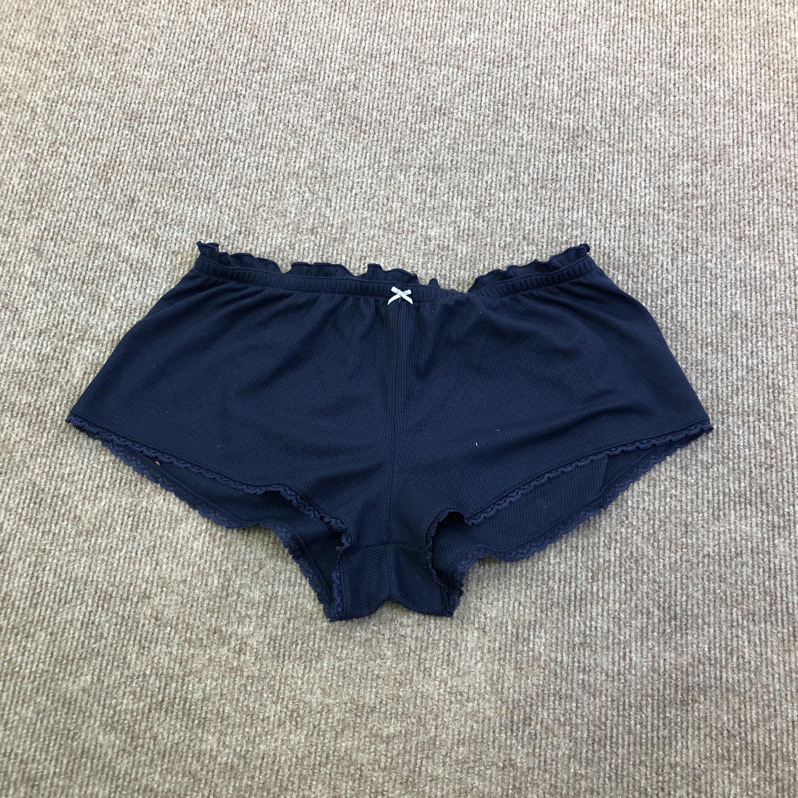 Aeropostale Underwear Womens S Blue Boyshort Panties Lace Bow Trim Stretch Soft