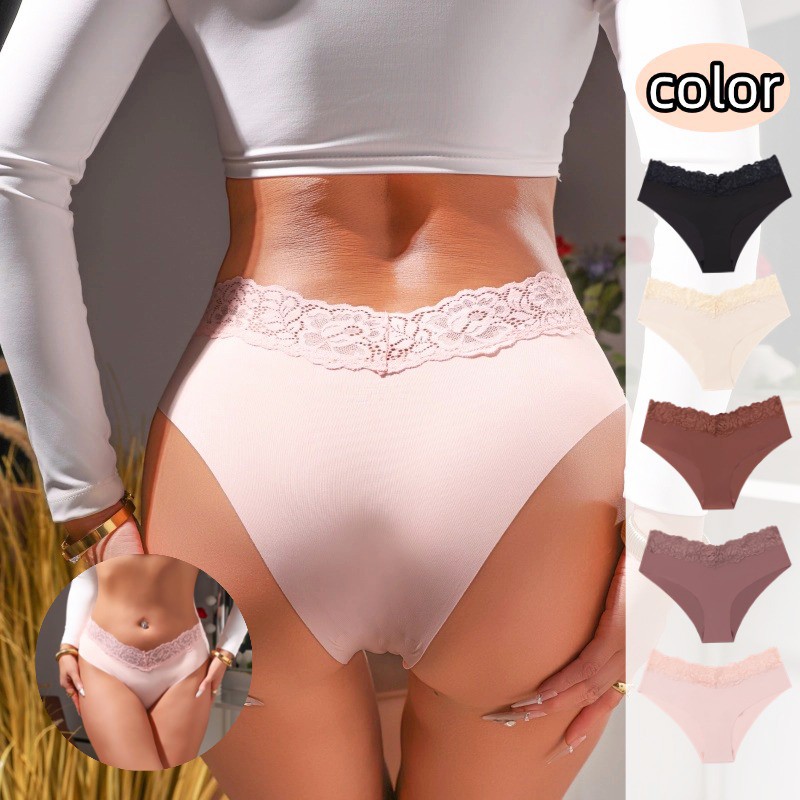 5 Pack Lot Sexy Ladies Womens Lace Panties Underwear Brief Seamless Lingeries
