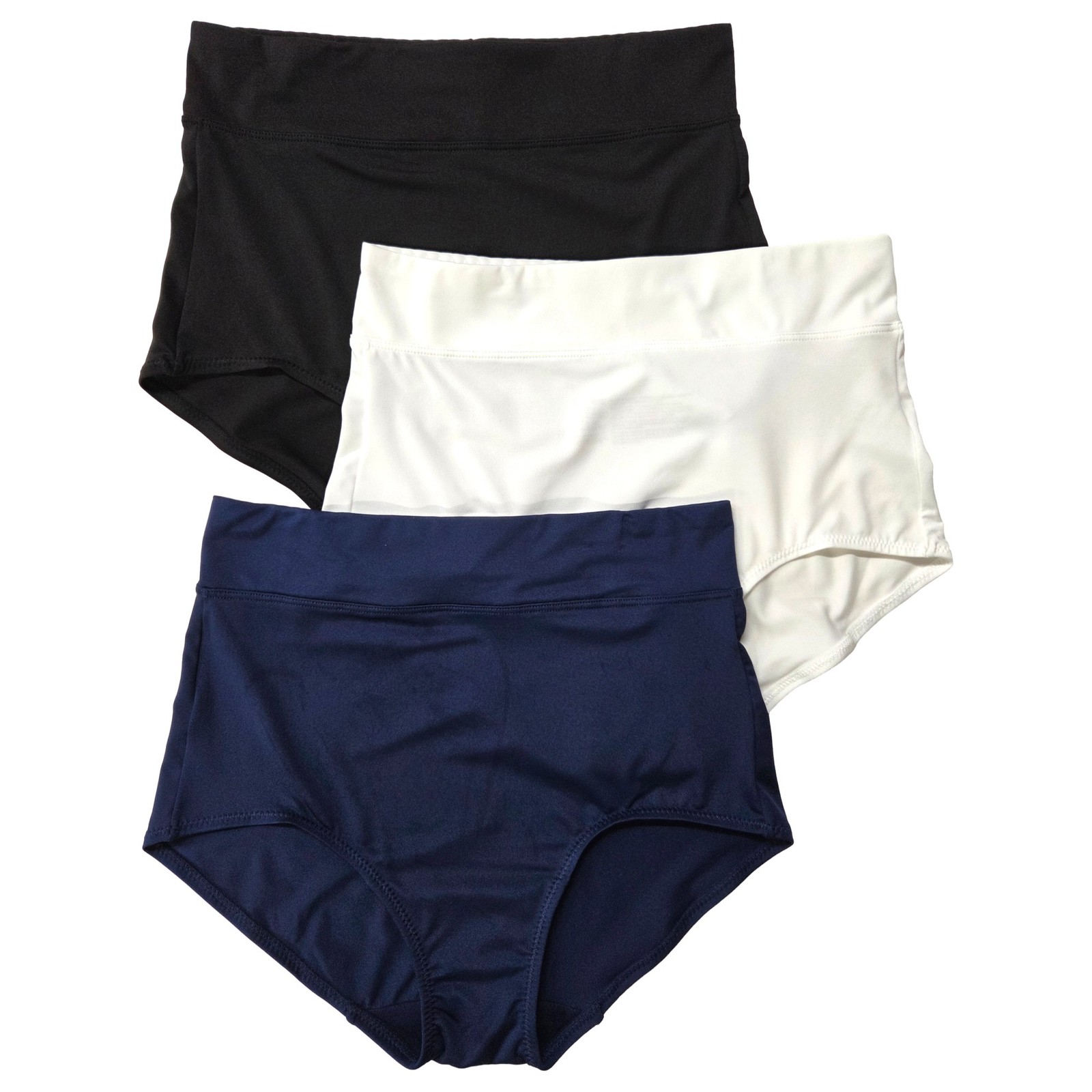 Warners Womens 3pc Microfiber Dig Free Comfort Waist Brief Panty Set Blue