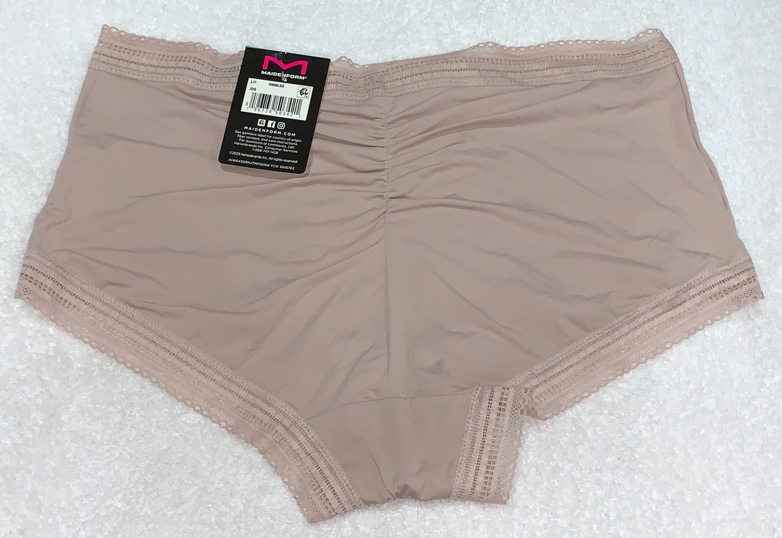 MAIDENFORM Fab Fit Full Coverage Evening Blush Boyshort Panty Womens Sz M 6 L 7