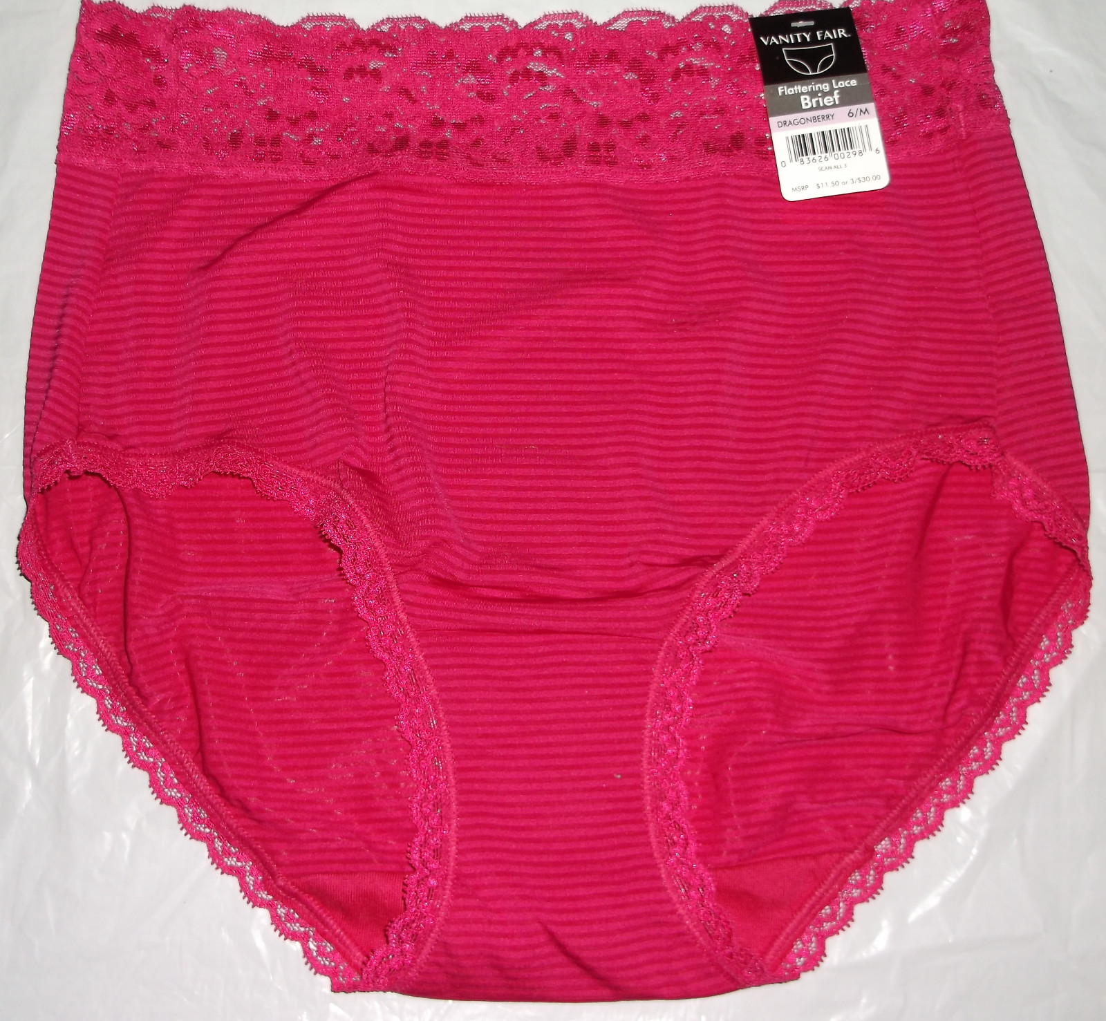 NWT Vanity Fair Flattering Lace 13281 Brief panty panties 6 M 7 L 8 XL 9 2X CLRS