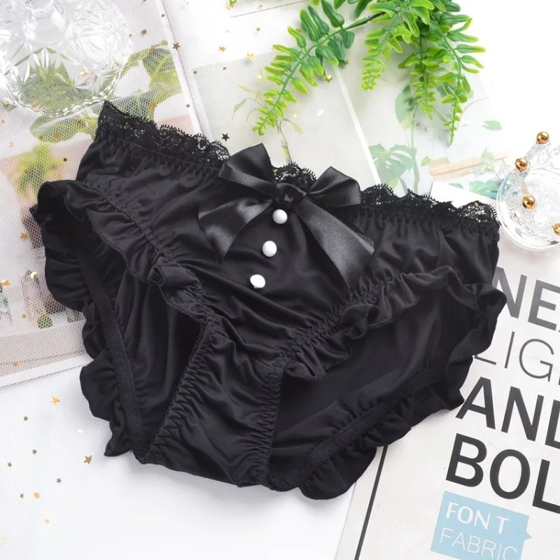 Lace Brief Panties Mid Rise Women’s Ruffle Trim Soft Breathable Underwear