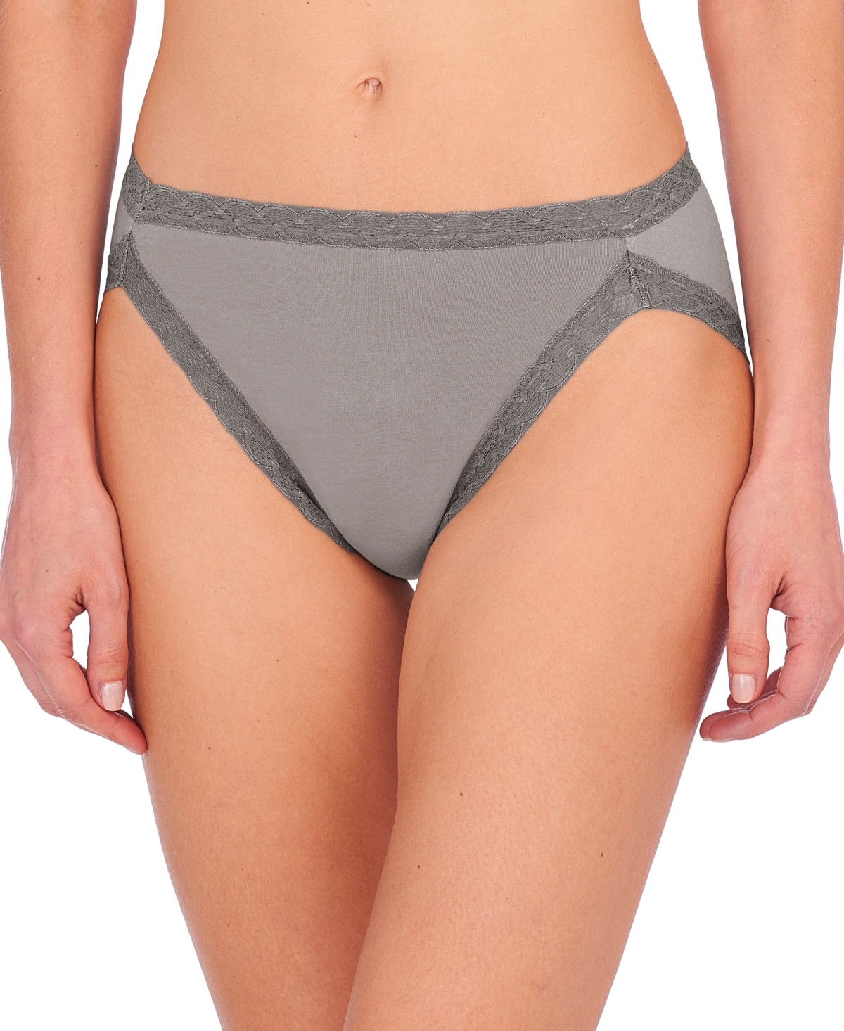 Natori Bliss French Cut Pima Cotton Brief Panties 152058 Stone Fog Size S