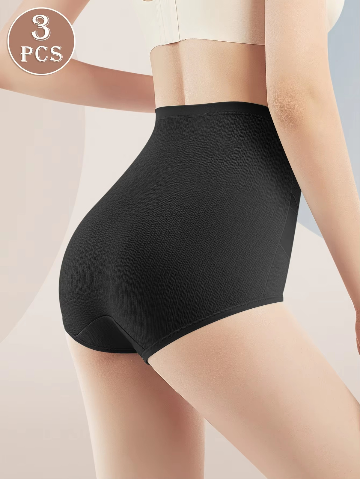 3Pack Women Underwear Panties Cross Tight Slimming Tummy Control Knickers Briefs