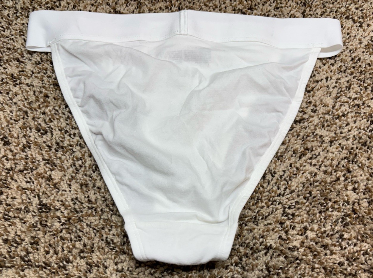 Auden White Cotton Blend Cheeky Panty. Size: S (4-6).