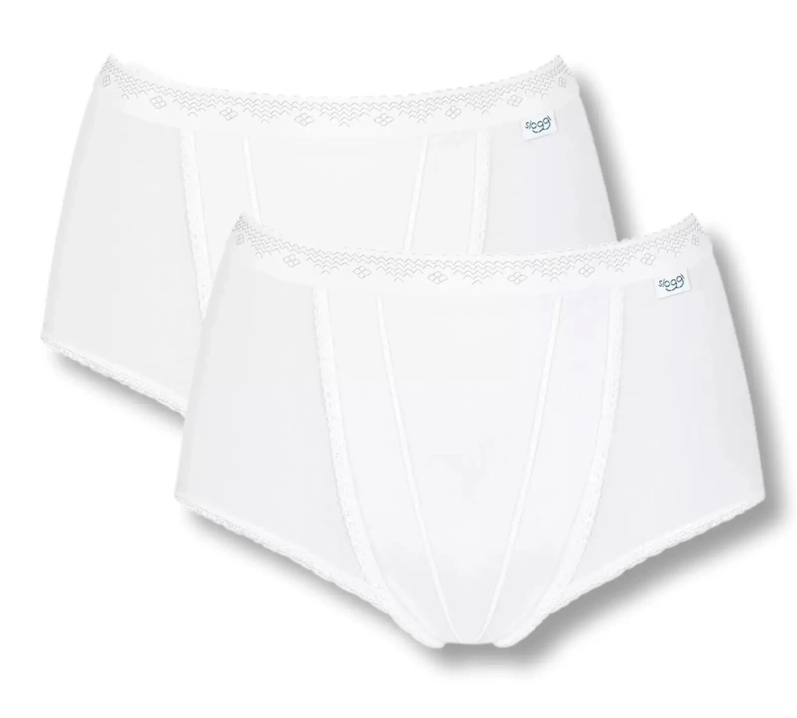 Sloggi Control Maxi Briefs White Size 22 X 2 Pairs Cotton Shaping 10005203 New