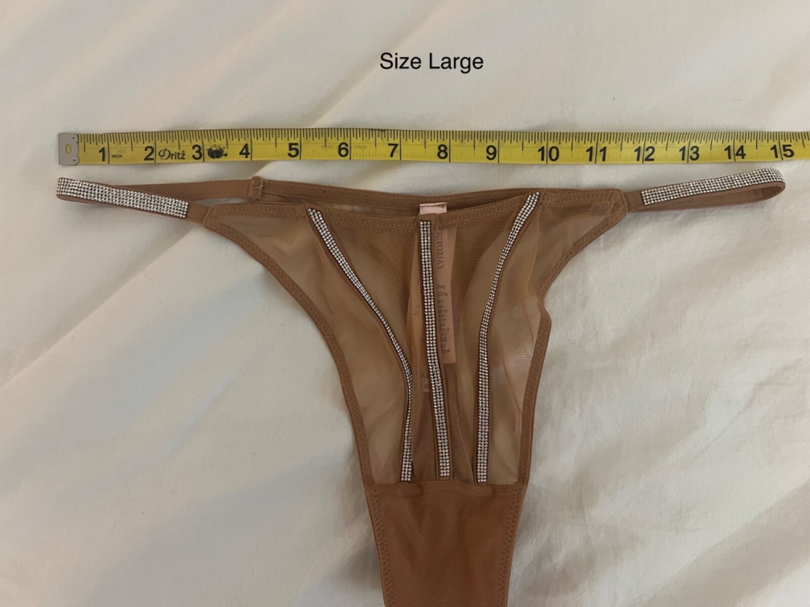 💗Victoria’s Secret Shine Rhinestone Strap Sheer Thong Size Small/Medium/Large