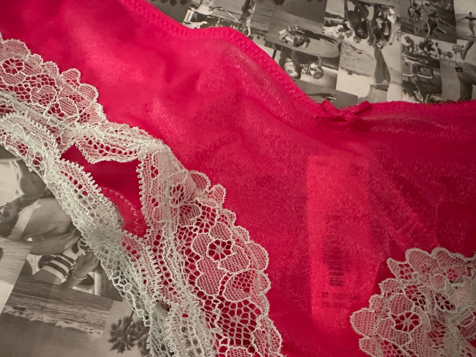 NWT Victoria’s Secret Tease Sheer Shimmer High Leg Cheeky Panty Enchanted Pink L