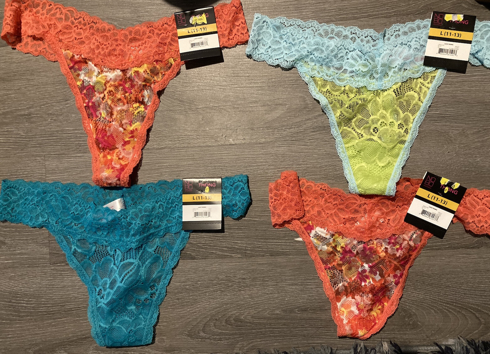NO BOUNDARIES WOMENS MICROBLEND LACE THONG UNDERWEAR NEW You Pick