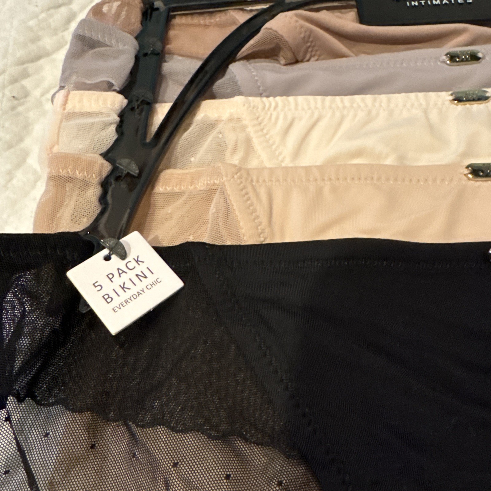 Jason Wu 5 Pack Bikini Panties Underwear Size Small Black Gray Brown Nylon