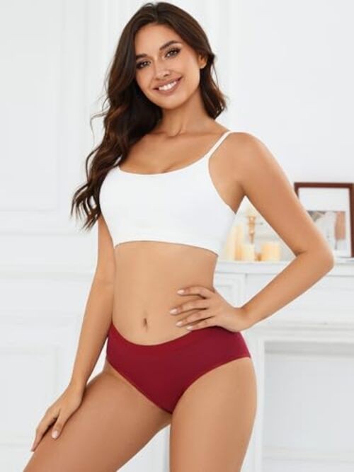 Women’s Cotton Underwear Full Coverage Soft Briefs Medium 6 Color Packs