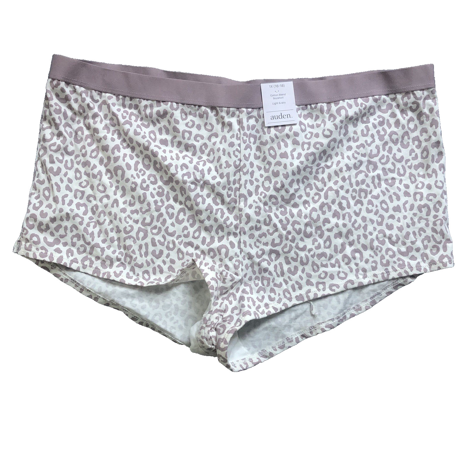 Auden Womens Size 1X (16-18) Cotton Blend Animal Print Boyshort