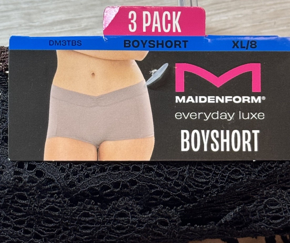 MAIDENFORM Women’s 3-Pack Everyday Luxe Boyshort Panties Polyester Size XL 8