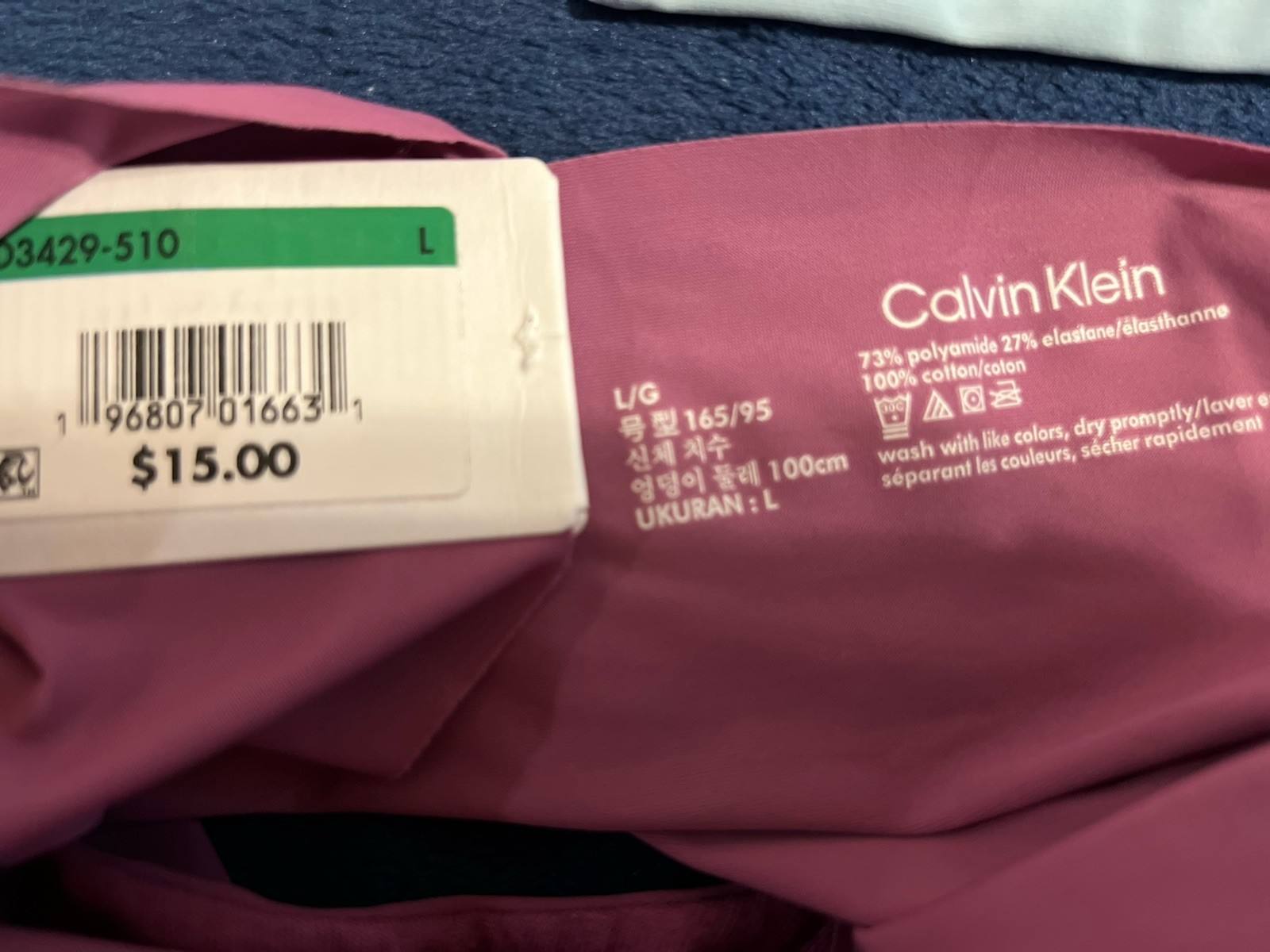 Calvin Klein Invisibles Hipster Underwear Women’s Large 3 Pair Blue/Red/Purple