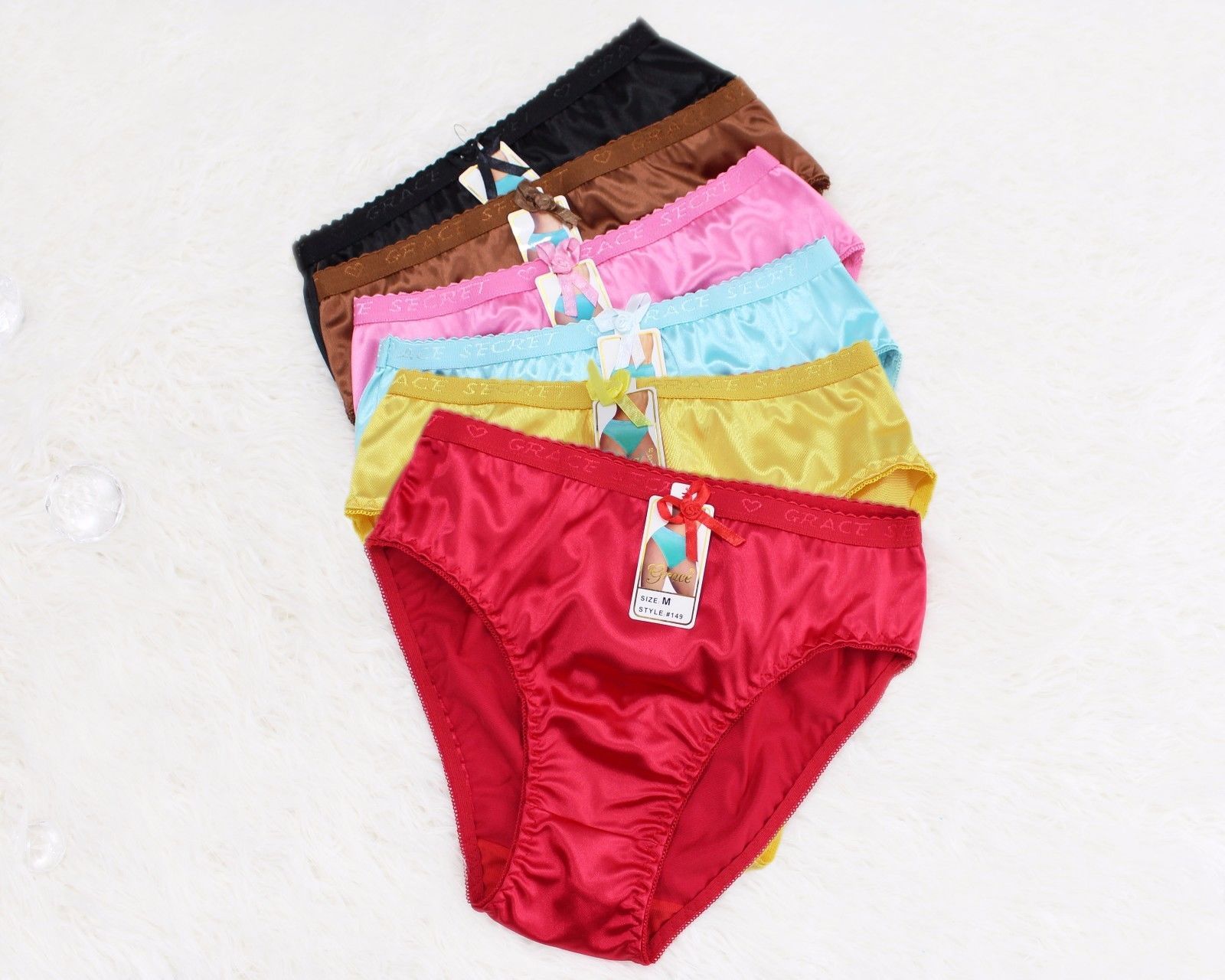 B12 VTG GRACE sissy Liquid SATIN Wetlook SHINY nylon Bikini panties Sz L XL 3XL