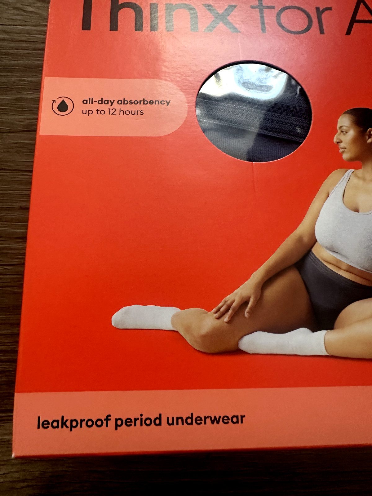 Thinx for All All Day Absorbency Leakproof Period Underwear Lace Trim Storm XL