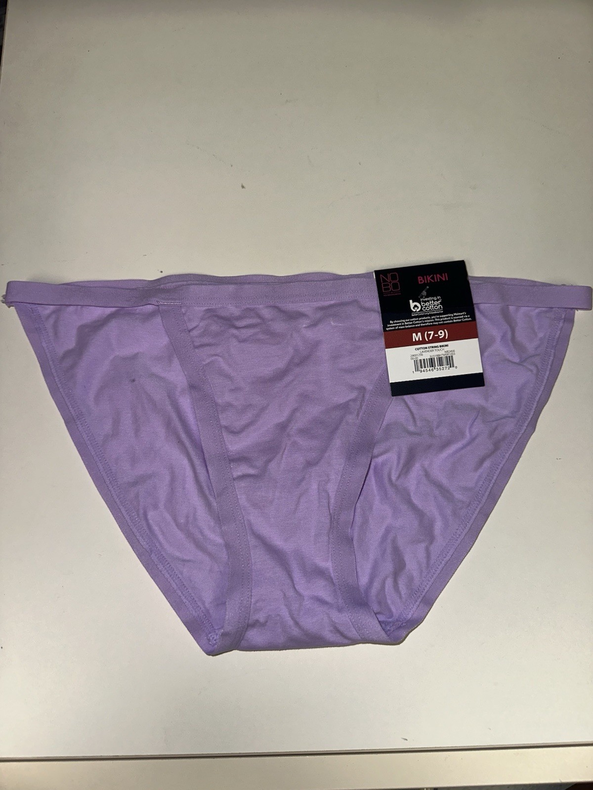 Women’s NOBO No Boundaries Cotton String Bikini MEDIUM Purple G1