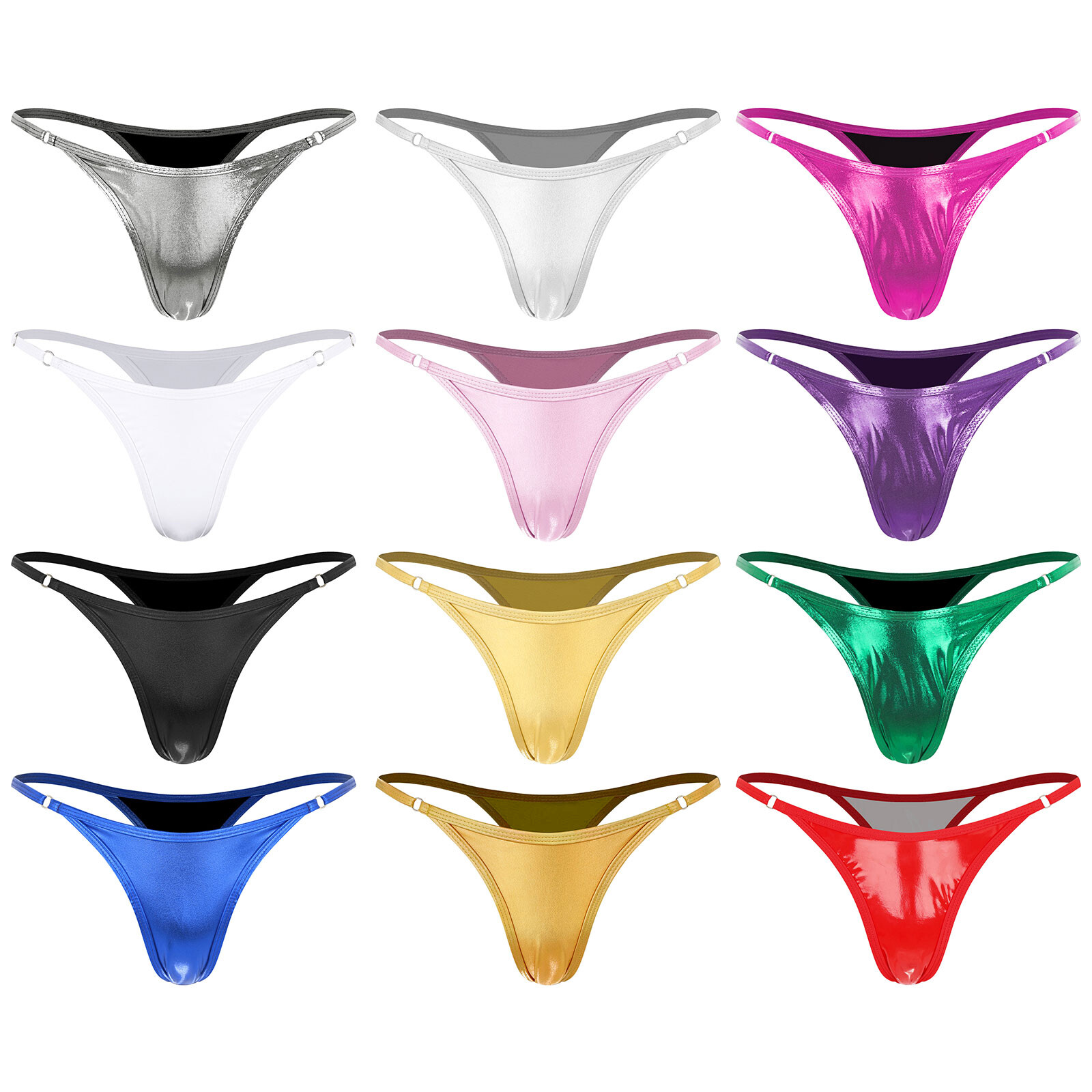 Womens G-String Thongs Nightclub Briefs Metallic Underwear Sexy Panties Bar
