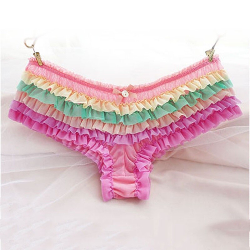 Women Frilly Lace Ruffle Tiered Knickers Panties Briefs Sexy Underwear Sweet