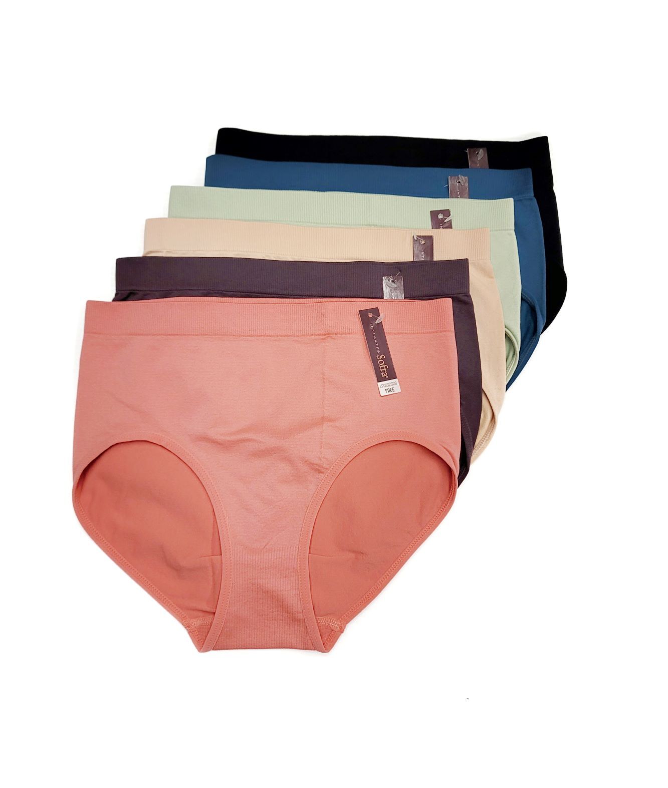 6 12 Pack Women Seamless High Rise Full Coverage Nylon Panty Underwear One Size