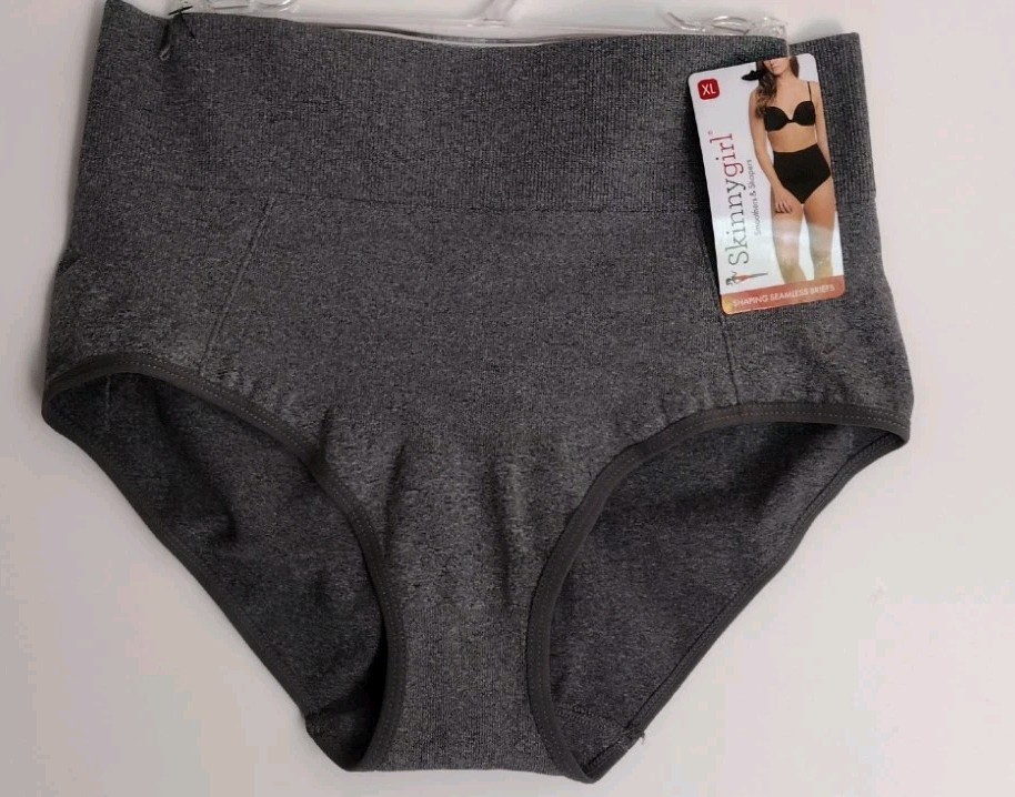 SKINNY GIRL XL GRAY SHAPING SEAMLESS BRIEF NEW WITH TAGS