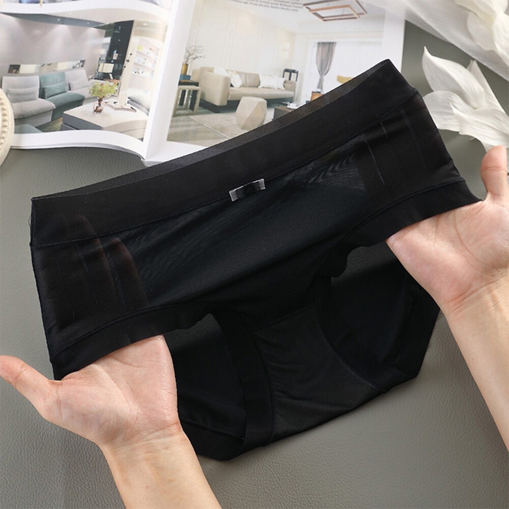 3 Pack Women’s Ice Silk Seamless Panties Briefs Underwear Knickers Underpants
