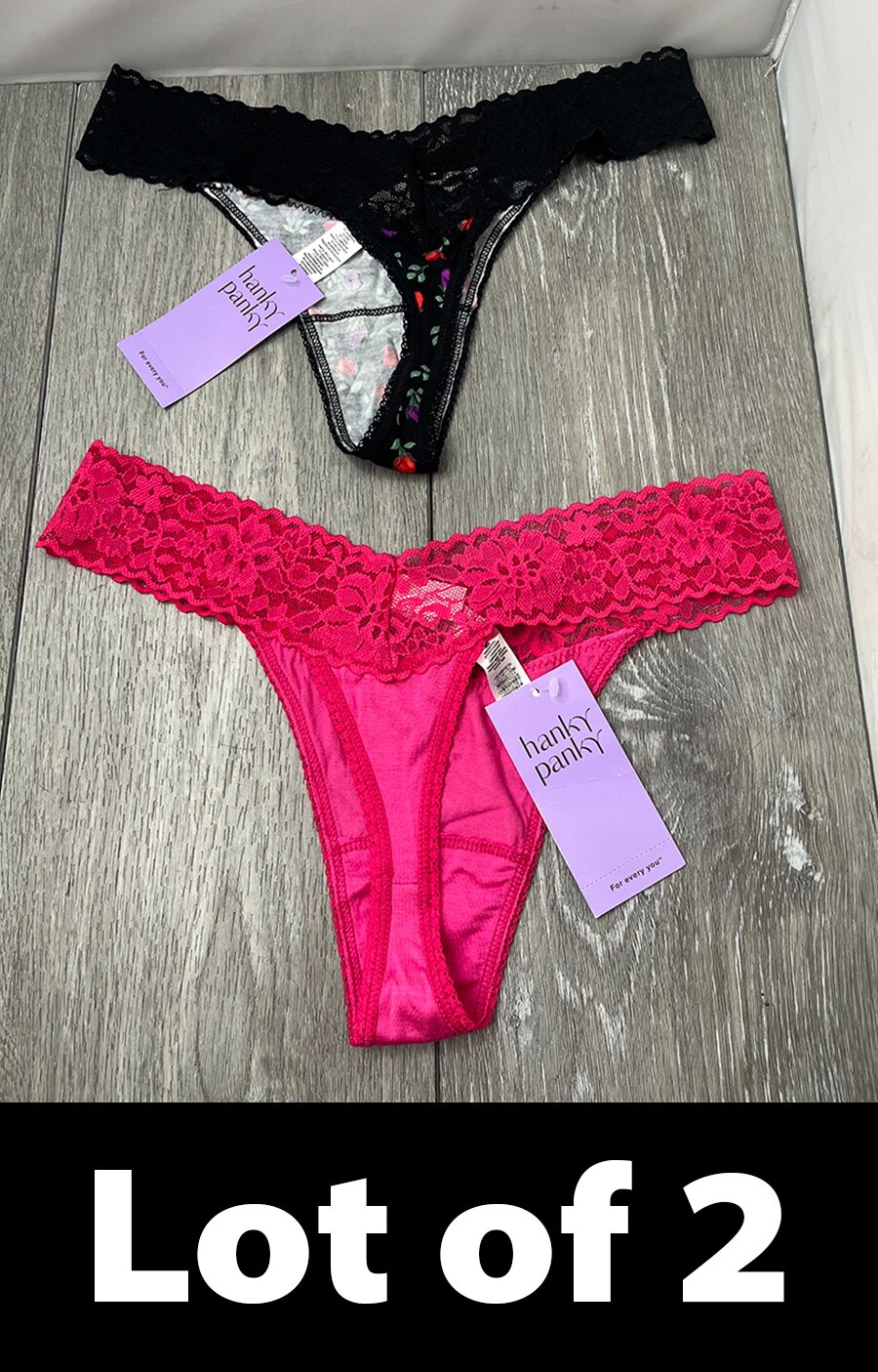 Lot/2 Hanky Panky PR681104 631104 DreamEase O.Rise Thong, ERSE, RARE One Size