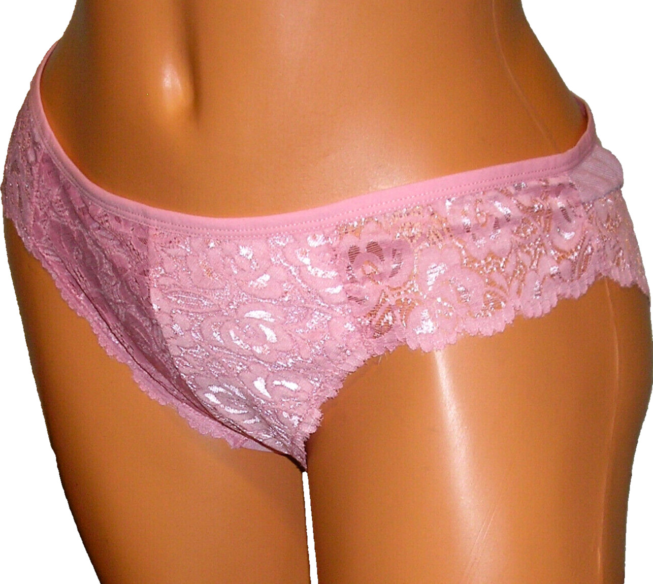 Panties Lingerie Rachel Roy Pastel Pink Lace & Mesh Bikini XL Adult Gift