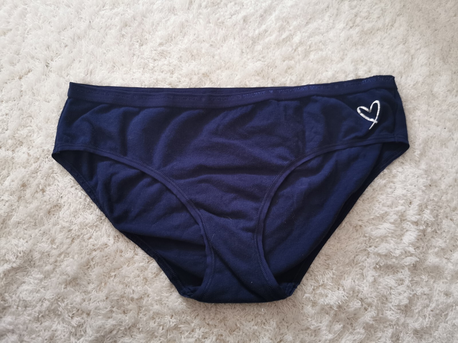 Victoria’s Secret Knickers X3 Black Navy Purple Branded Elasticated Band. UK L