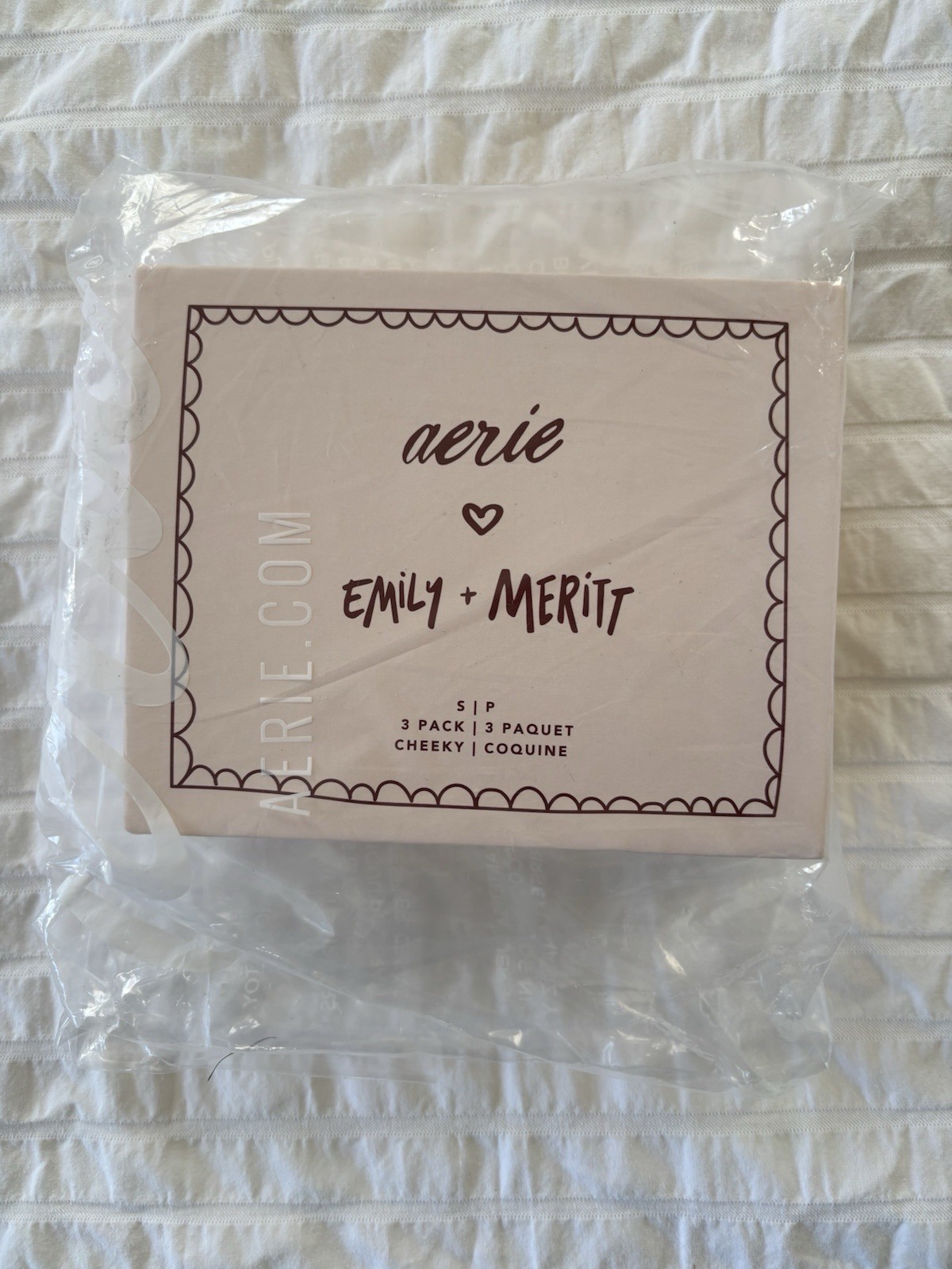 Aerie Emily + Meritt Weekend Cheeky 3 Pack Cotton Blend Panties Multicolor Small