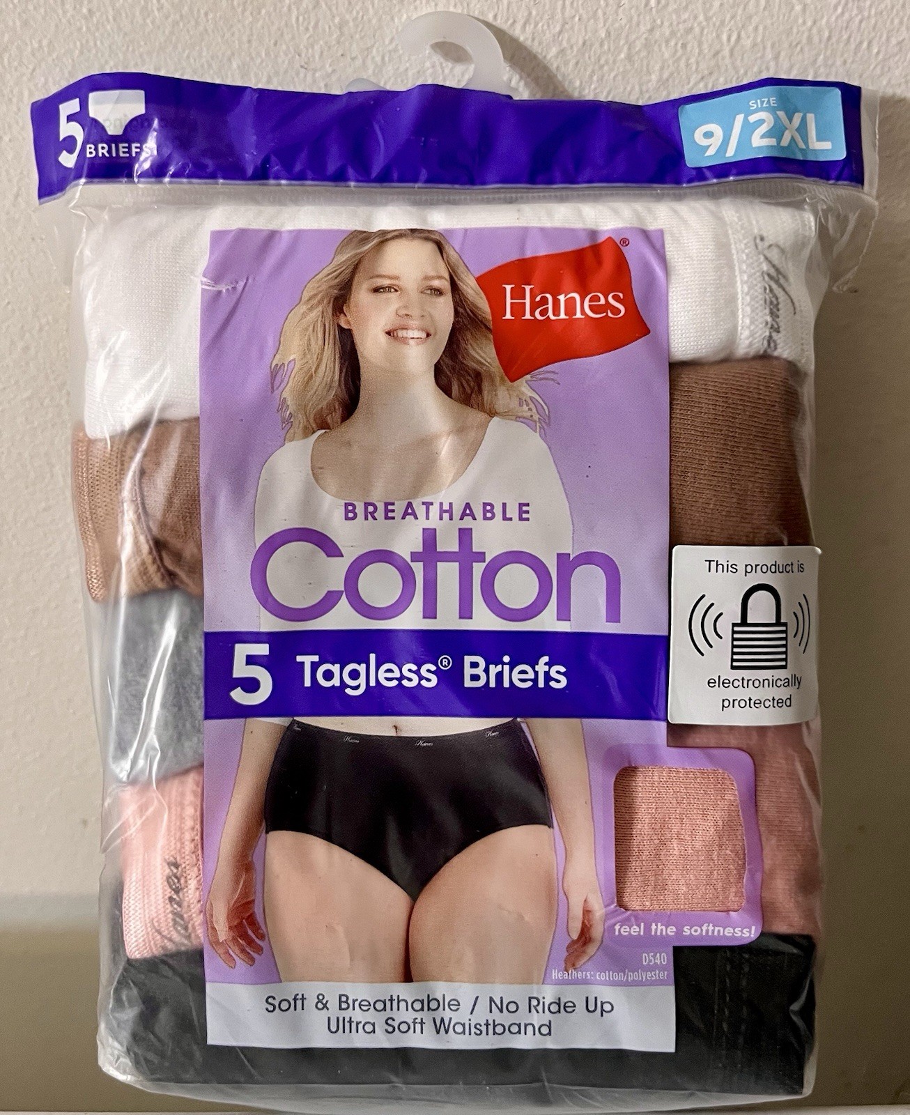 5ct Hanes Womens Breathable Cotton Tagless Briefs Size 9 / 2XL