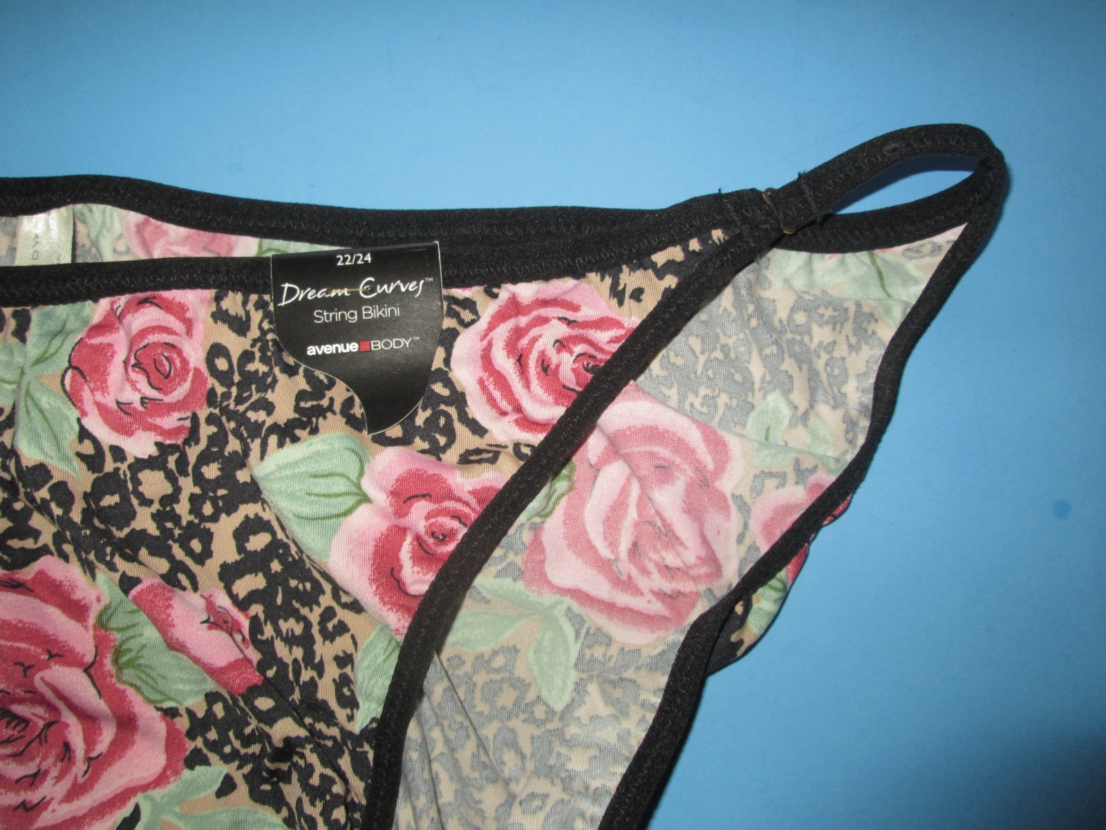 Vintage Y2K Stretch Nylon STRING BIKINI Panties by AVENUE BODY 22/24 3X 10 NWT