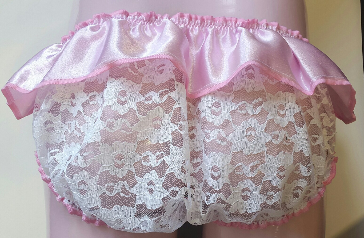 🌸MADE TO ORDER* full Lace SISSY Knickers with satin ruffle..any size🌸