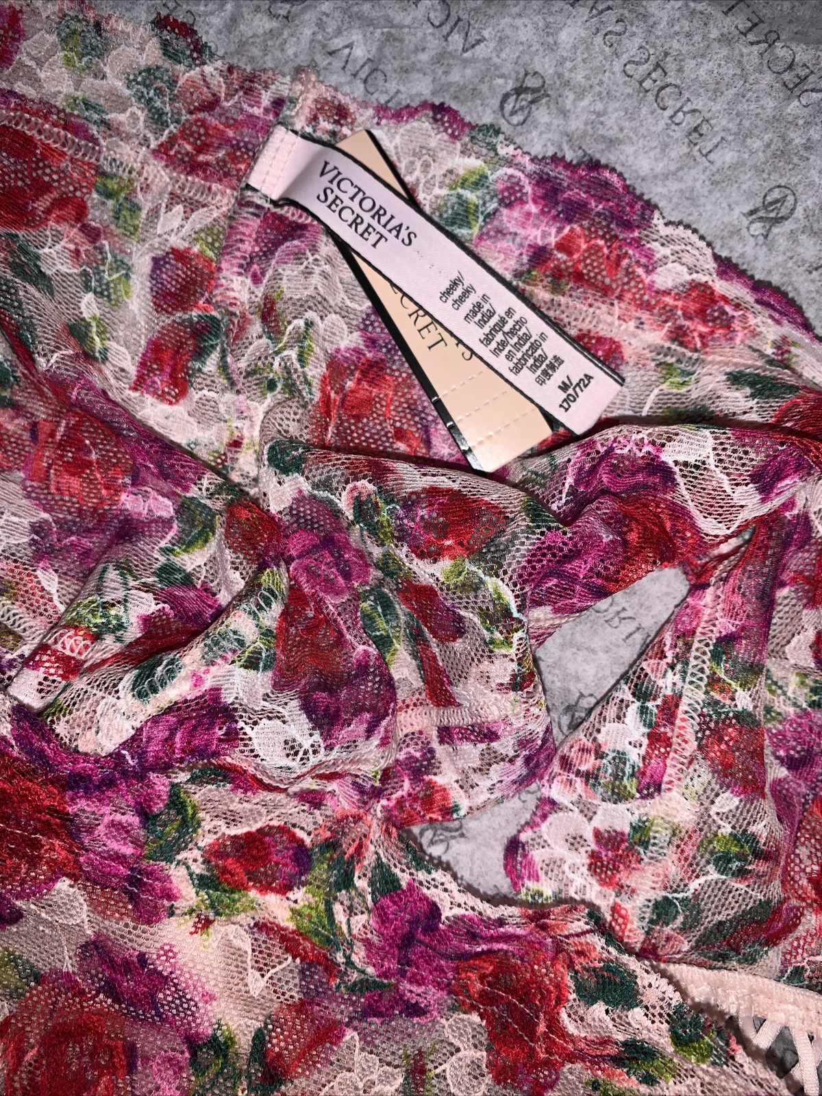 NWT Victoria’s Secret Posey Lace Cheeky Panty – The Lacie – Medium – Floral