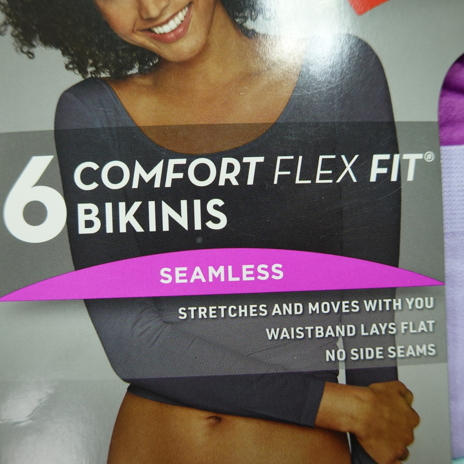 Hanes Underwear Womens 7 Large Bikinis Seamless Comfort Flex Fit 6 Pairs