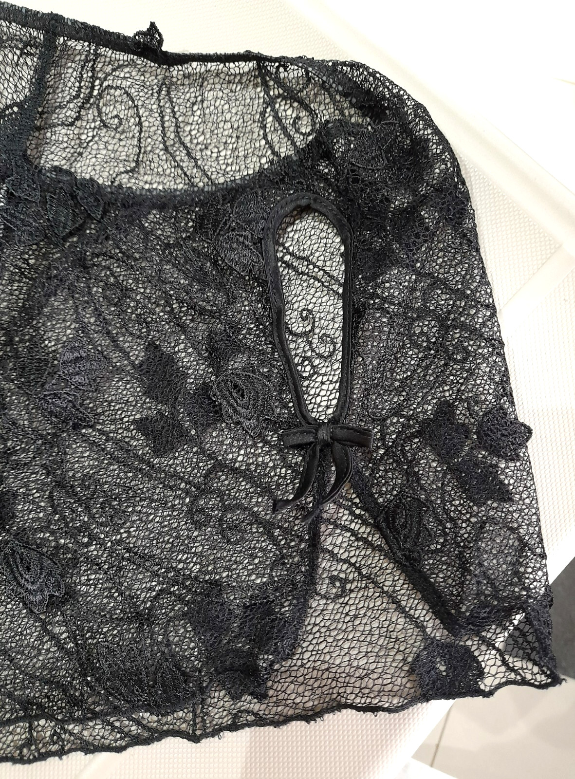 Janet Reger London Sheer Black Mesh and Embroidered SCARLETT French Knickers