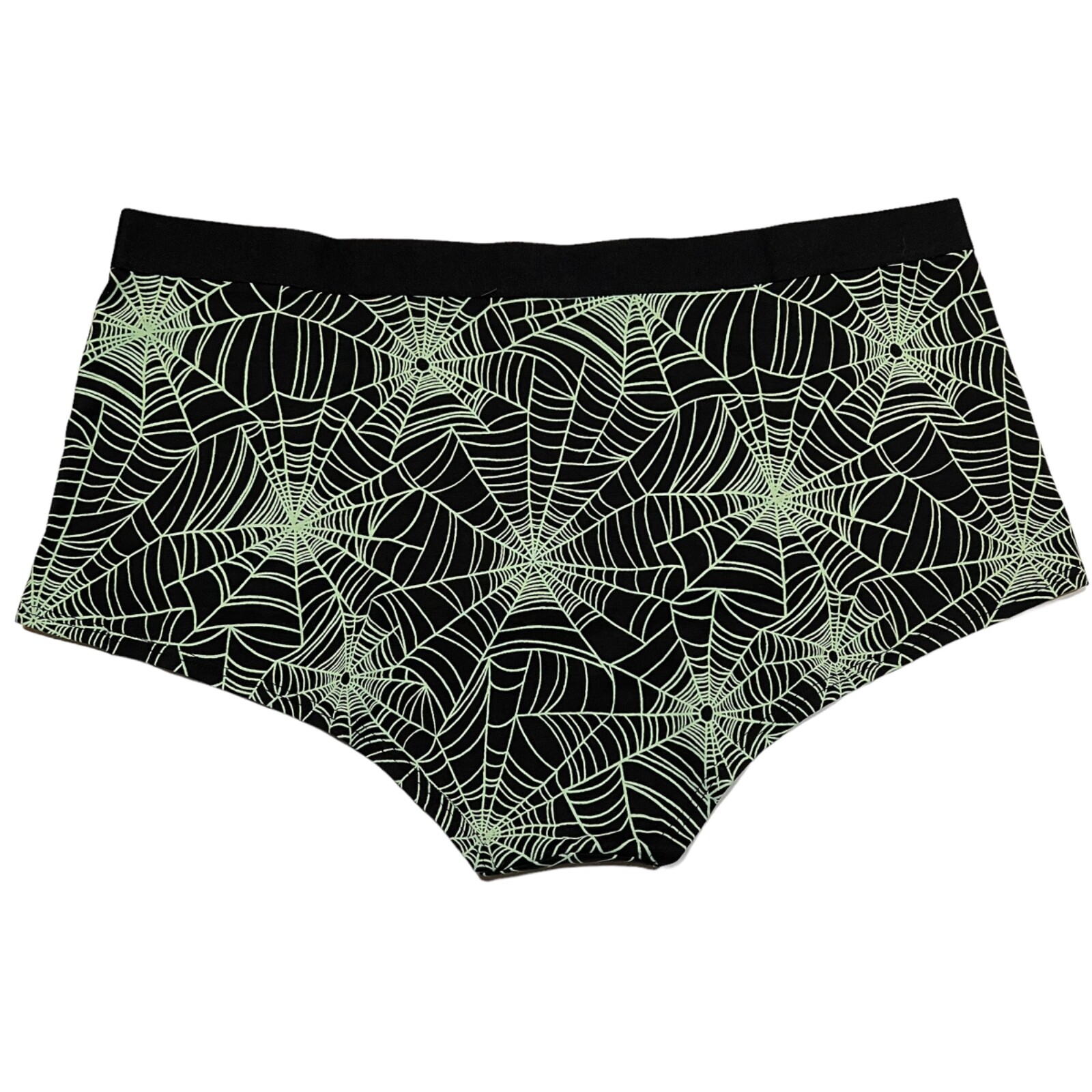 NWT TORRID Boyshort Pantie Sz 1X-2X-3X-4X Black Green Spider Webs