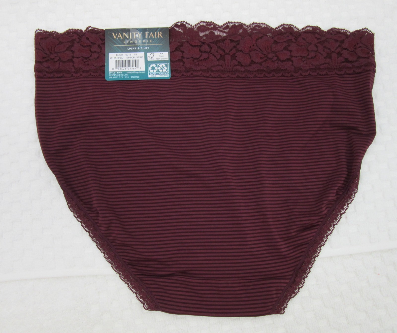 NWT set/3 VANITY FAIR FLATTERING LACE HI CUT 13280 STEELE BLUE PLUM RASPBERRY