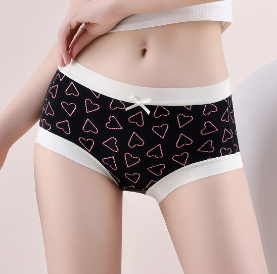 Women High waist Briefs Floral Ice silk Seamless Plus size Underpants 90801