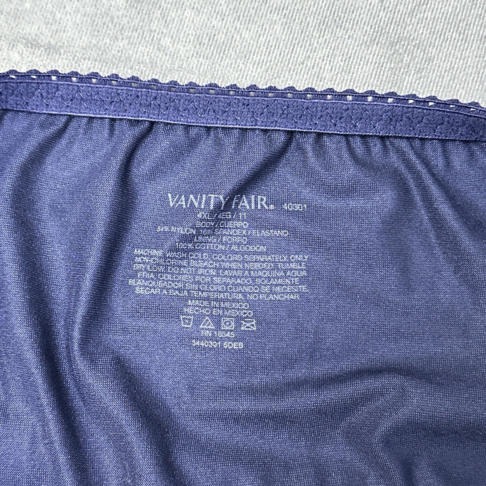Vanity Fair Shiny Nylon Control Support Panty Size 11 4XL Dark Blue 40301 Silky