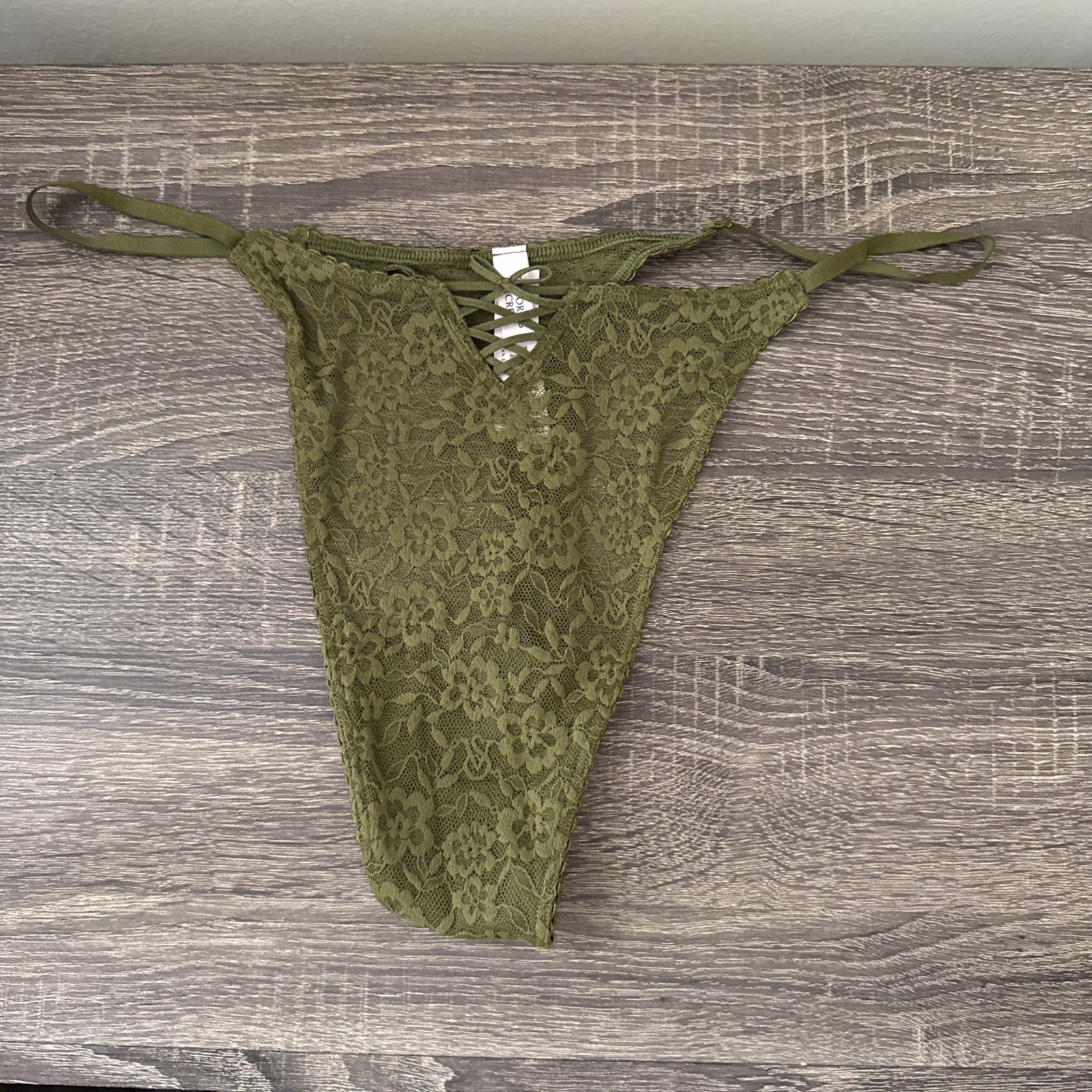 Victoria’s Secret XXl Olive Green Floral Lace, Thong Panties
