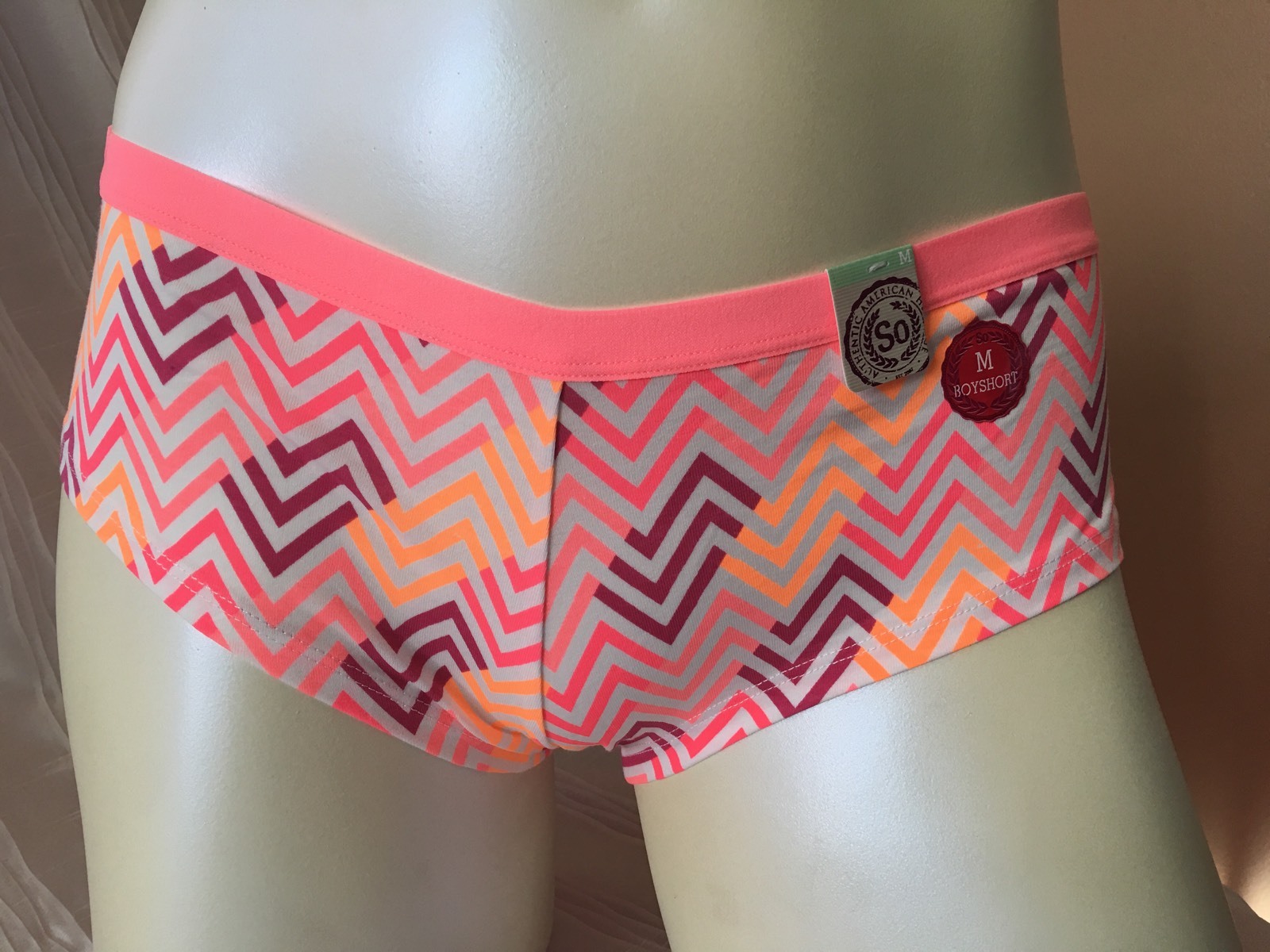 SO Boyshorts Brief Panty Intimates 670 Peach Chevron SI3921301B Sz.XS #13