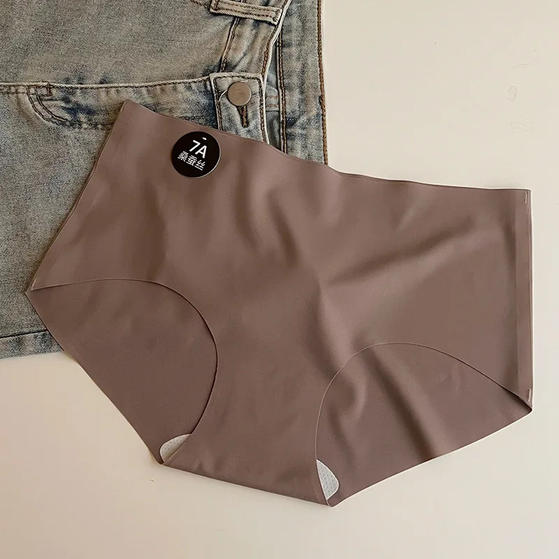 Silk Brief Panties Seamless Mid Rise Soft Stretch Lightweight Women Underwear